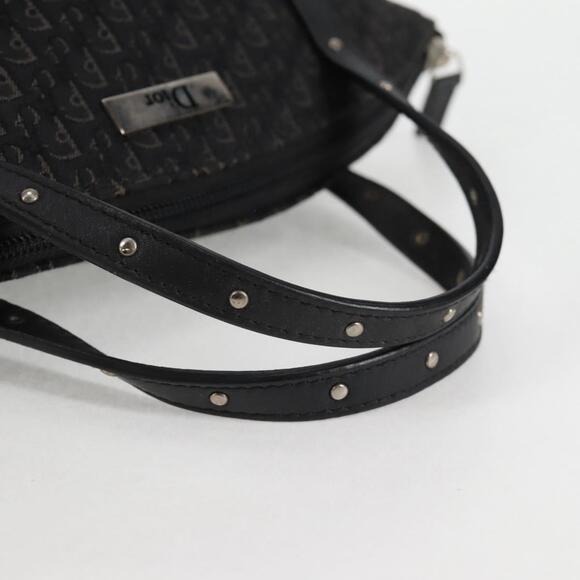 DIOR Trotter Canvas Hand Bag Black Silver - Picture 7 of 12